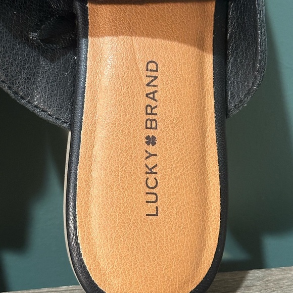 Lucky Brand Black Leather Mules Size 7.5 - Picture 5 of 6